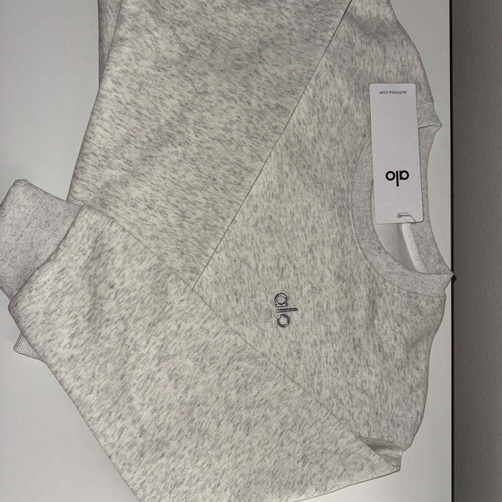 ALO Yoga Gray Crew Neck Sweater